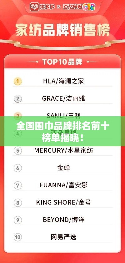 全国围巾品牌排名前十榜单揭晓!