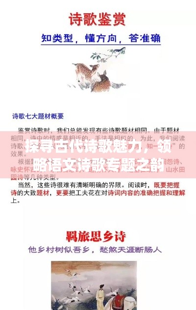 探寻古代诗歌魅力，领略语文诗歌专题之韵