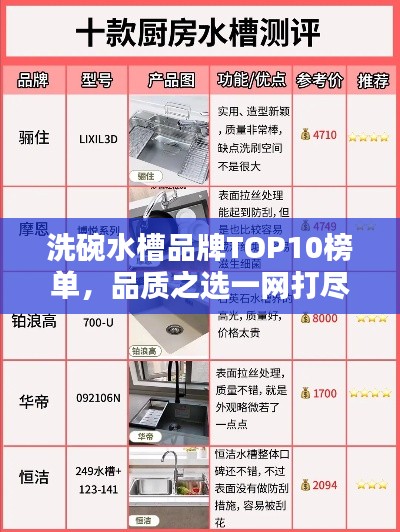 洗碗水槽品牌TOP10榜单，品质之选一网打尽
