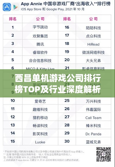 西昌单机游戏公司排行榜TOP及行业深度解析