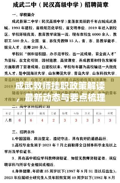 成武教师挂职政策解读,最新动态与要点梳理