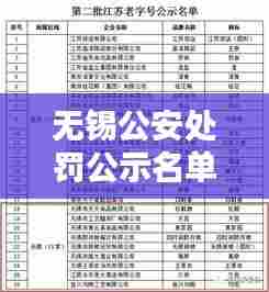 无锡公安处罚公示名单更新，最新名单全解析