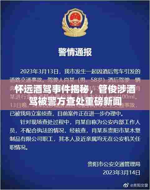 怀远酒驾事件揭秘,管俊涉酒驾被警方查处重磅新闻