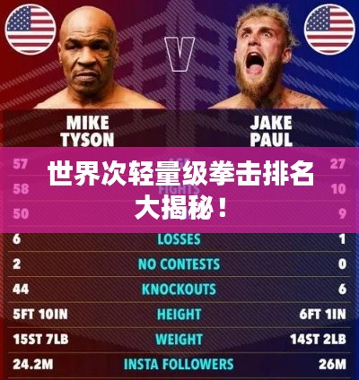 世界次轻量级拳击排名大揭秘!