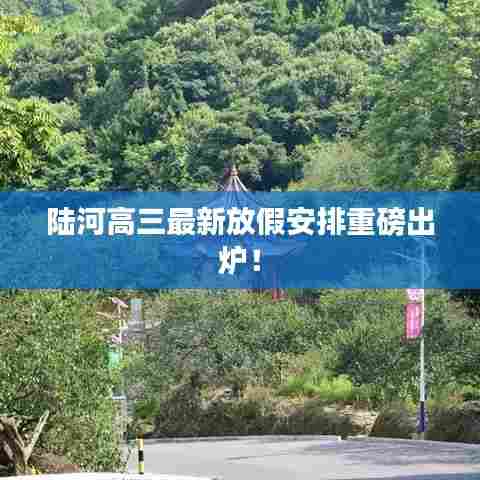 陆河高三最新放假安排重磅出炉！