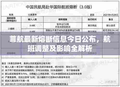 菲航最新熔断信息今日公布，航班调整及影响全解析